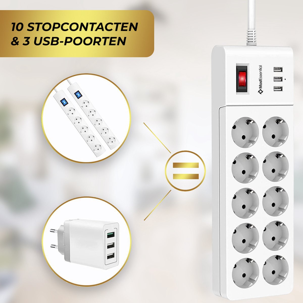 Multiprise 13 MostEssential Premium - Multiprise avec interrupteur