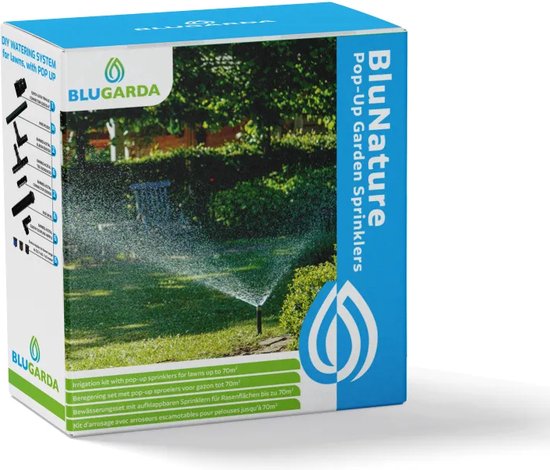 BluNature - Pop-Up Garden Sprinklers - Pop Up Sproeier Beregening Irrigatiesysteem Tuin Set voor - Gazon tot 70m2 - BluGarda