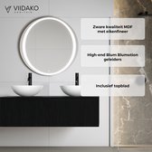 Viidako – Signature Design Badkamermeubel 200 cm breed – Mat Zwart - Top kwaliteit & perfect passend in uw Japandi badkamer!