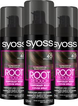 Syoss - Uitgroeispray Donkerbruin - Haarkleuring - Voordeelverpakking - 3 Stuks