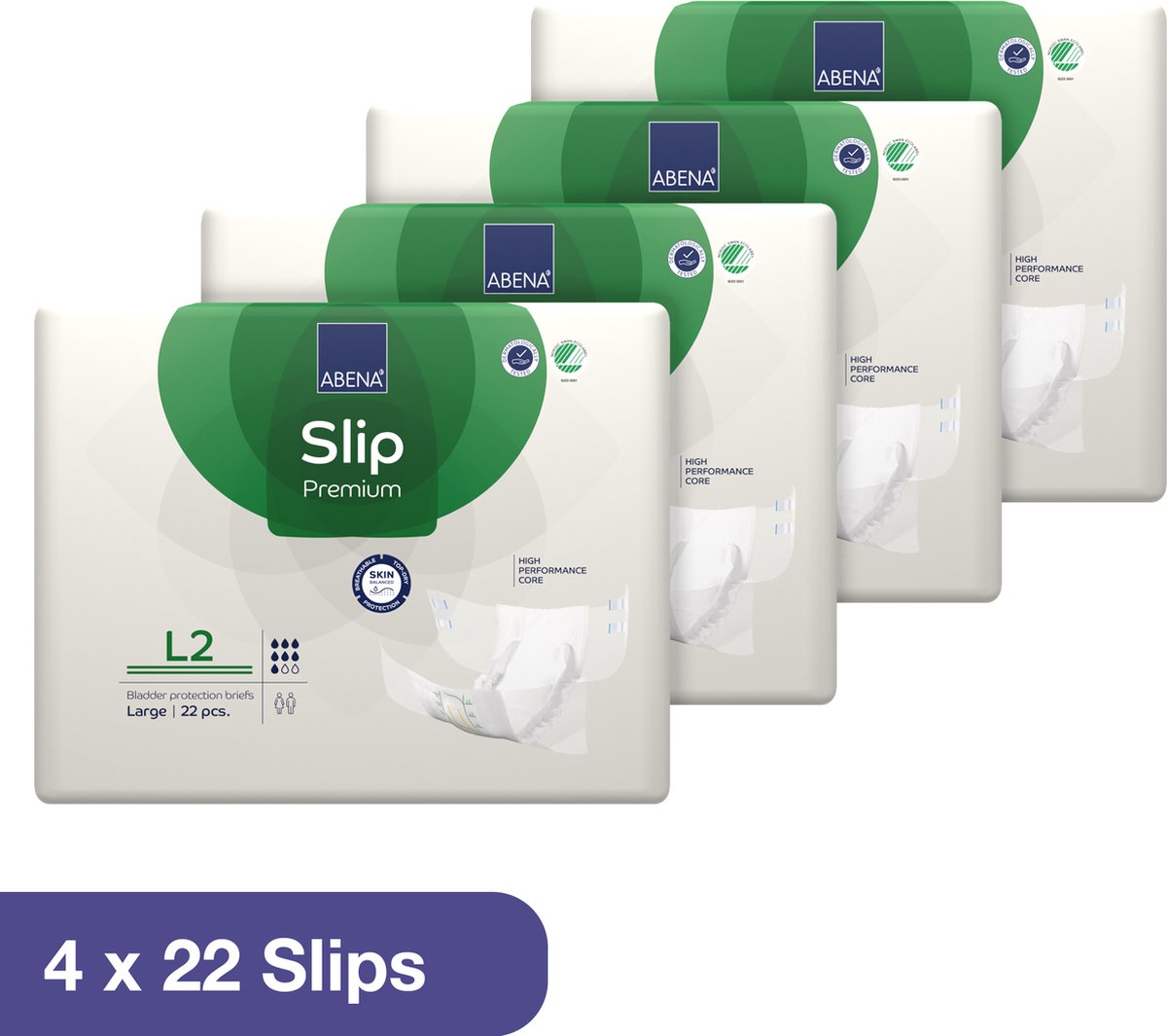 Goedkoopste ABENA Incontinentie Slip Premium L2 - Eendelig Verband ter Bescherming van Zwaar Urineverlies en (Dunne) Ontlasting - Perfecte Aansluiting door Flexibele Sluitstrips - 88 Stuks