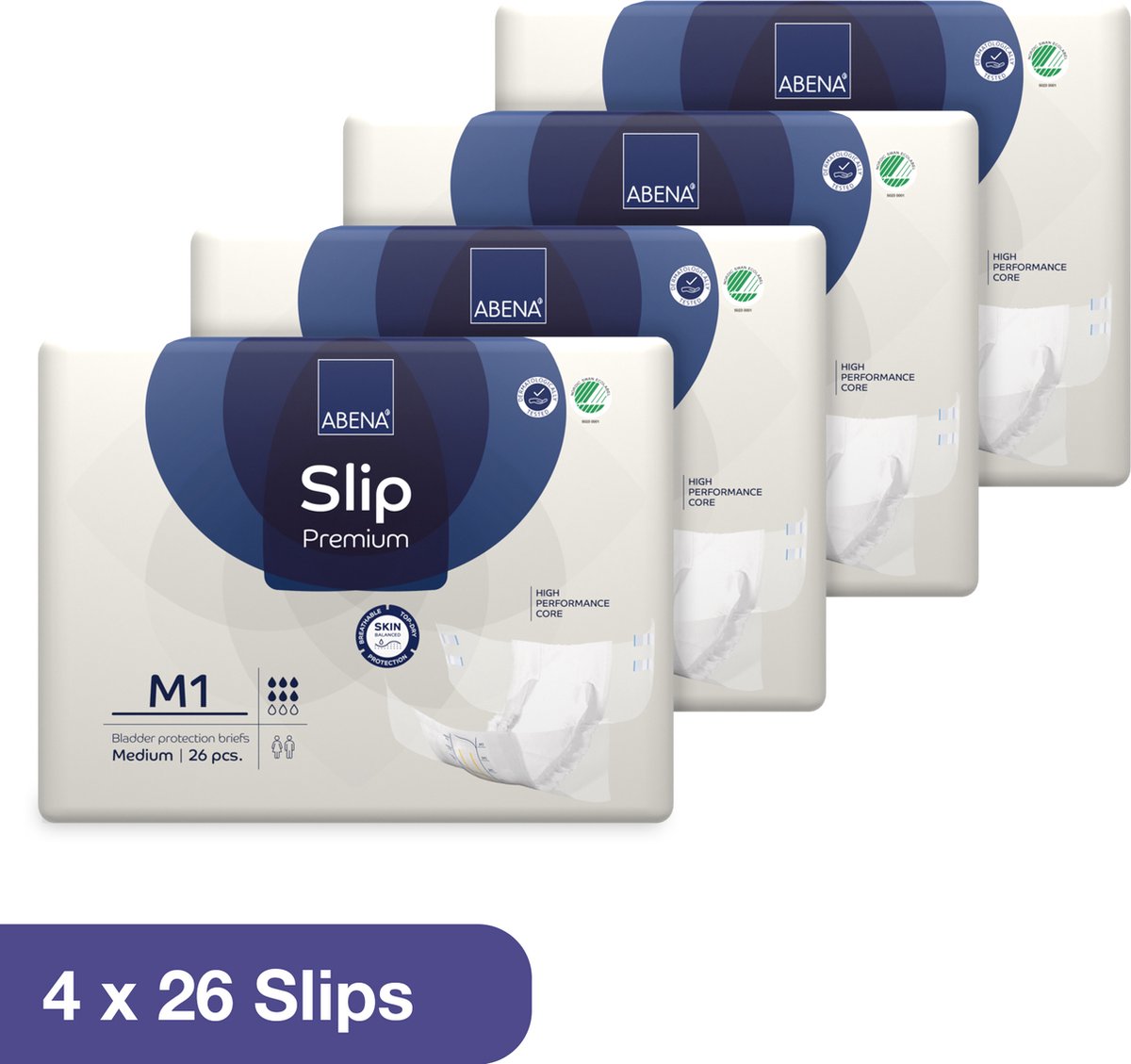 Goedkoopste ABENA Incontinentie Slip Premium M1 - Eendelig Verband ter Bescherming van Zwaar Urineverlies en (Dunne) Ontlasting - Perfecte Aansluiting door Flexibele Sluitstrips - 104 Stuks