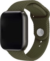 Innerlight® Woven+ - Khaki Groen Geweven - 38/40/41 mm - Siliconen bandje geschikt voor Apple Watch - Geschikt als Apple watch bandje voor Series 1/2/3/4/5/6/7/8/9/SE