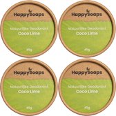 4x HappySoaps Natuurlijke Deodorant Coco Lime (1 jaar voorraad)