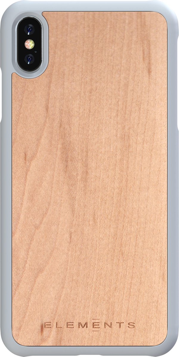 Nordic Elements Nordic Elements Gefion backcover voor Apple iPhone Xs Max - Walnoot hout / lichtgrijs