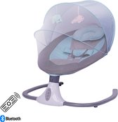 Elektrische Baby Wipstoel Blauw – Babyschommel met Bluetoothfunctie en Afstandsbediening - Babby Buggy / Wieg – Babyfoon - Verstelbaar en Comfortabel – Baby swing - Kinderstoel / Kinderzetel / Babyschommel / Babystoel