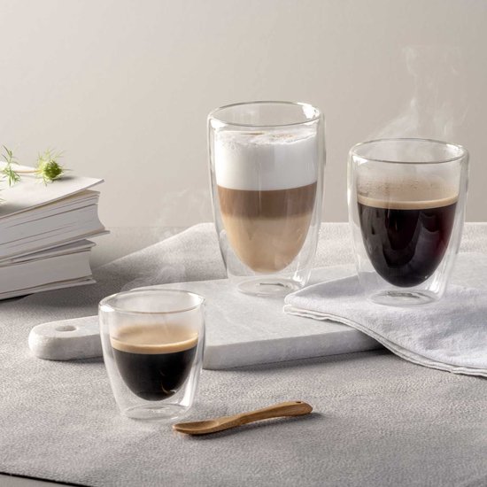 MESNEY Dubbelwandige glazen koffiemokken - 300 ml glazen