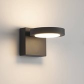 Lucande - LED wandlamp buiten - 1licht - aluminium, polycarbonaat - H: 11.8 cm - grafietgrijs, wit - Inclusief lichtbron