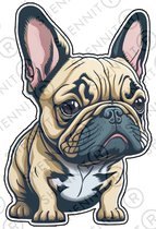 Bulldog Sticker 4st. - Frenchie sticker - Franse Bulldog - Hondensticker - Schattig dieren sticker - scrapbook sticker - stickerboek - 4 stuks