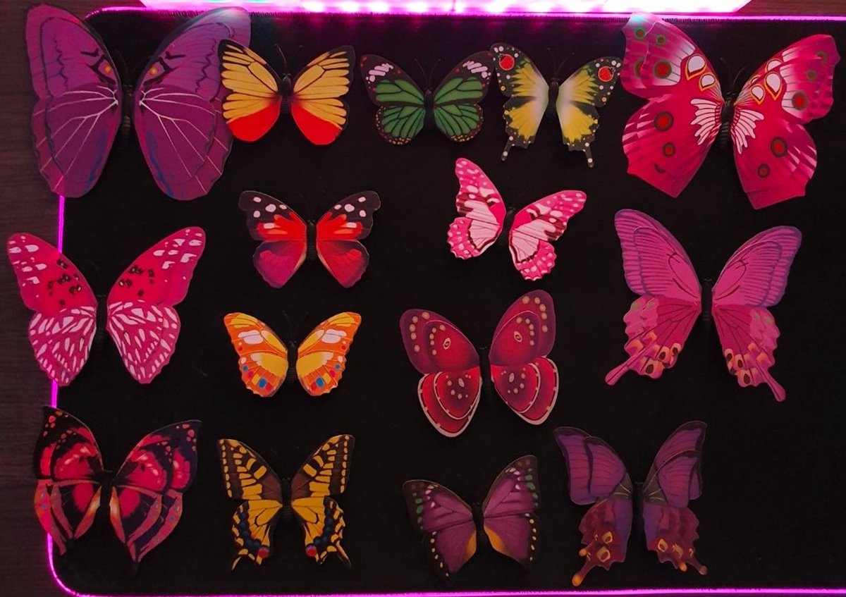 3D Magnetische Vlinders Muurstickers - Muurdecoratie - 15 stuks Delux set