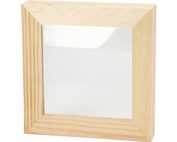 3D lijst met glas, D: 2,5 cm, afm 12,3x12,3 cm, 1 stuk