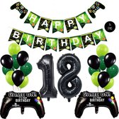 Snoes Mega Game Gamers Helium Verjaardags Ballonnen Feestdecoratie Black Cijfer Ballon nr 18