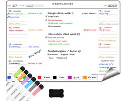 Systemyze Weekplanner Whiteboard – Magnetisch Planbord – Magnetische Maandplanner – Inclusief Markers & Wisser – A3 Formaat
