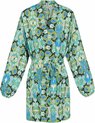 Kimono - Jasje - Bloemen- Kort Model - Blauw/Groen - Maat M