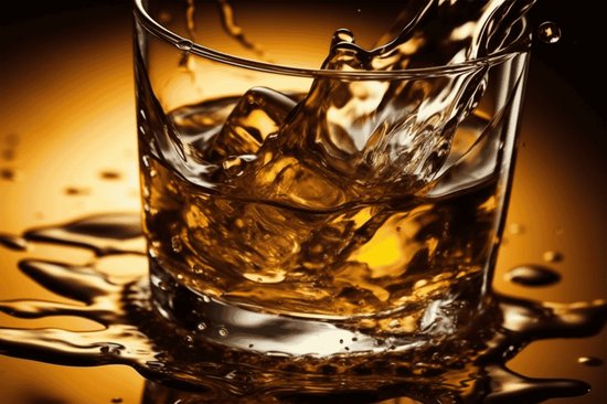 Whiskey Poster | Poster Whiskey glas | Whiskey Glas | Drank poster | Whiskey Karaf | Poster Bar | 71x51cm | Geschikt om in te lijsten