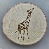 Disque tronc d'arbre +/- Ø 25cm avec Girafe | Chambre de bébé | Cadeau de naissance | Unique | Mikki Joan