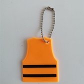 Reflecterende sleutelhanger - 1 stuks - Hesje - Oranje/Geel