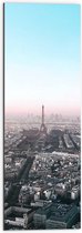 Dibond - Parijs - Eiffeltoren - Stad - Gebouwen - Kleuren - 30x90 cm Foto op Aluminium (Met Ophangsysteem)