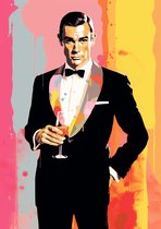 Affiche de James Bond | Style Andy Warhol | 007 Affiche | Sean Connery | Résumé Affiche | 61x91cm | Convient pour l'encadrement