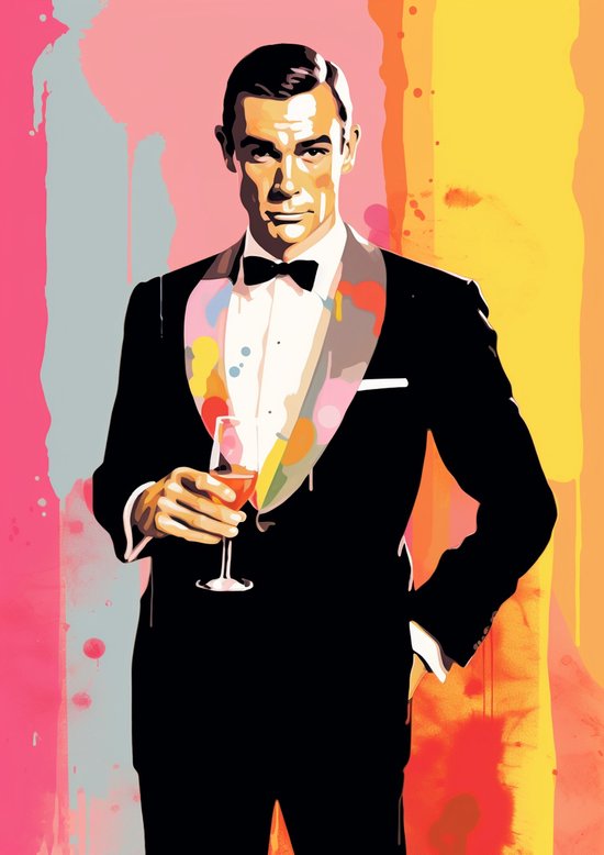 James Bond Poster | Andy Warhol Style | 007 Poster | Sean Connery | Abstract Poster | 61x91cm | Geschikt om in te lijsten