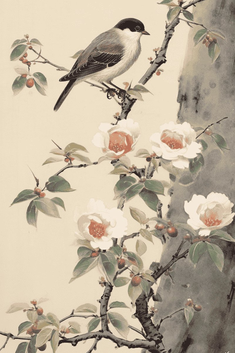 Meditatie Poster - Yoga - Vogel - Natuur - posters - formaat 60x90cm - 413