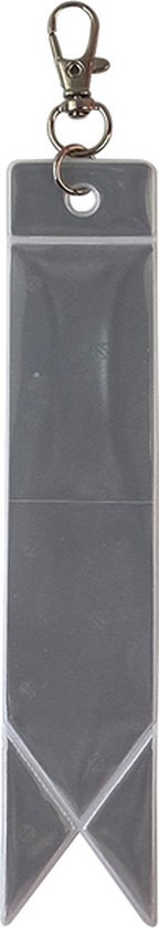 Reflecterende sleutelhanger - 1 stuks - Vlaggetje - Zilver/Wit