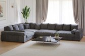 Bol.com hoekbank xxl big sofa fatguy- corduroy rib donkergrijs- hoekbanken en hoeksalon bij zetelsenbedden - American Bigsofa aanbieding