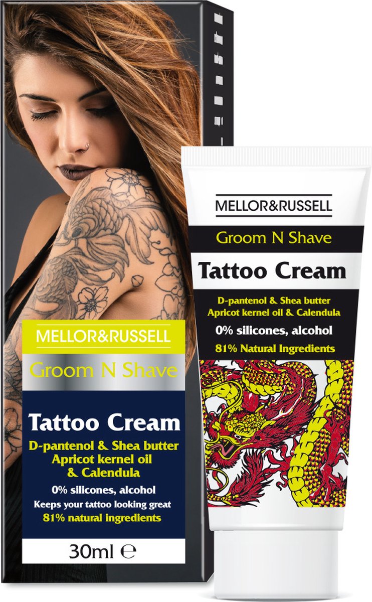 Mellor & Russell Tattoo Cream - Tatoeage Crème zonder Siliconen of Alcohol - 30ML