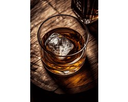 Whiskey Poster - Whiskey glas - Whisky Drank - Drank - Whiskey Karaf - Bar- Whiskey in glas - Gentleman - posters - formaat 60x90cm - 499