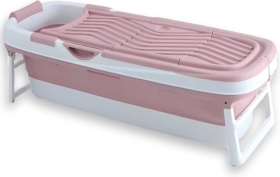 Foto: Nitesense bath bliss opvouwbaar bad zitbad ligbad 158 cm incl badkussen bruisballen roze