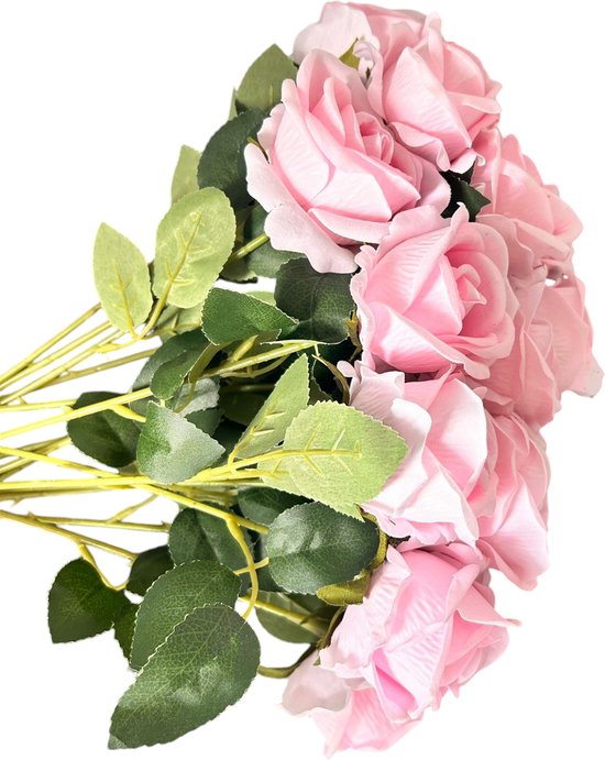 La Rose 15 pièces Fleurs artificielles pour Vases – Fausses fleurs en soie pour l'extérieur et les mariages – Bouquet de roses éternelles – Décoration de fleurs artificielles parfaite pour hôtels, salons, chambres, bureaux et fêtes de mariage – Rose