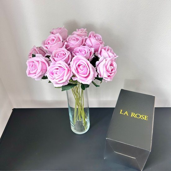 La Rose 15 pièces Fleurs artificielles pour Vases – Fausses fleurs en soie pour l'extérieur et les mariages – Bouquet de roses éternelles – Décoration de fleurs artificielles parfaite pour hôtels, salons, chambres, bureaux et fêtes de mariage – Rose