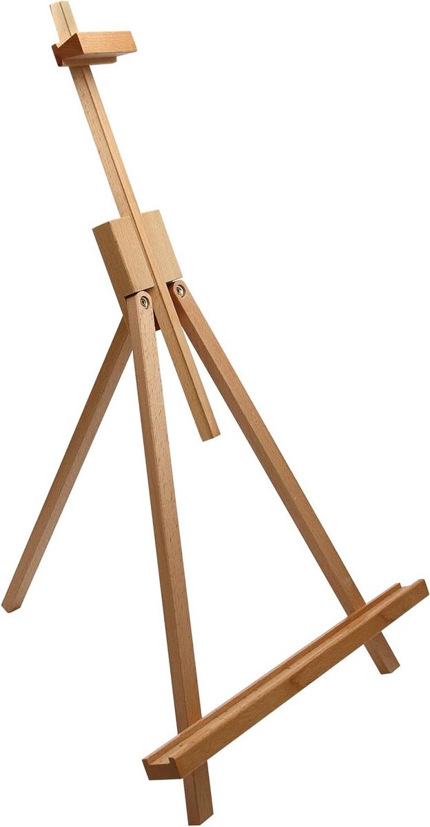 Schildersezel Display ezel Prato beukenhout zitezel spieraam 70 cm inklapbaar schilderijhouder mini-ezel statief