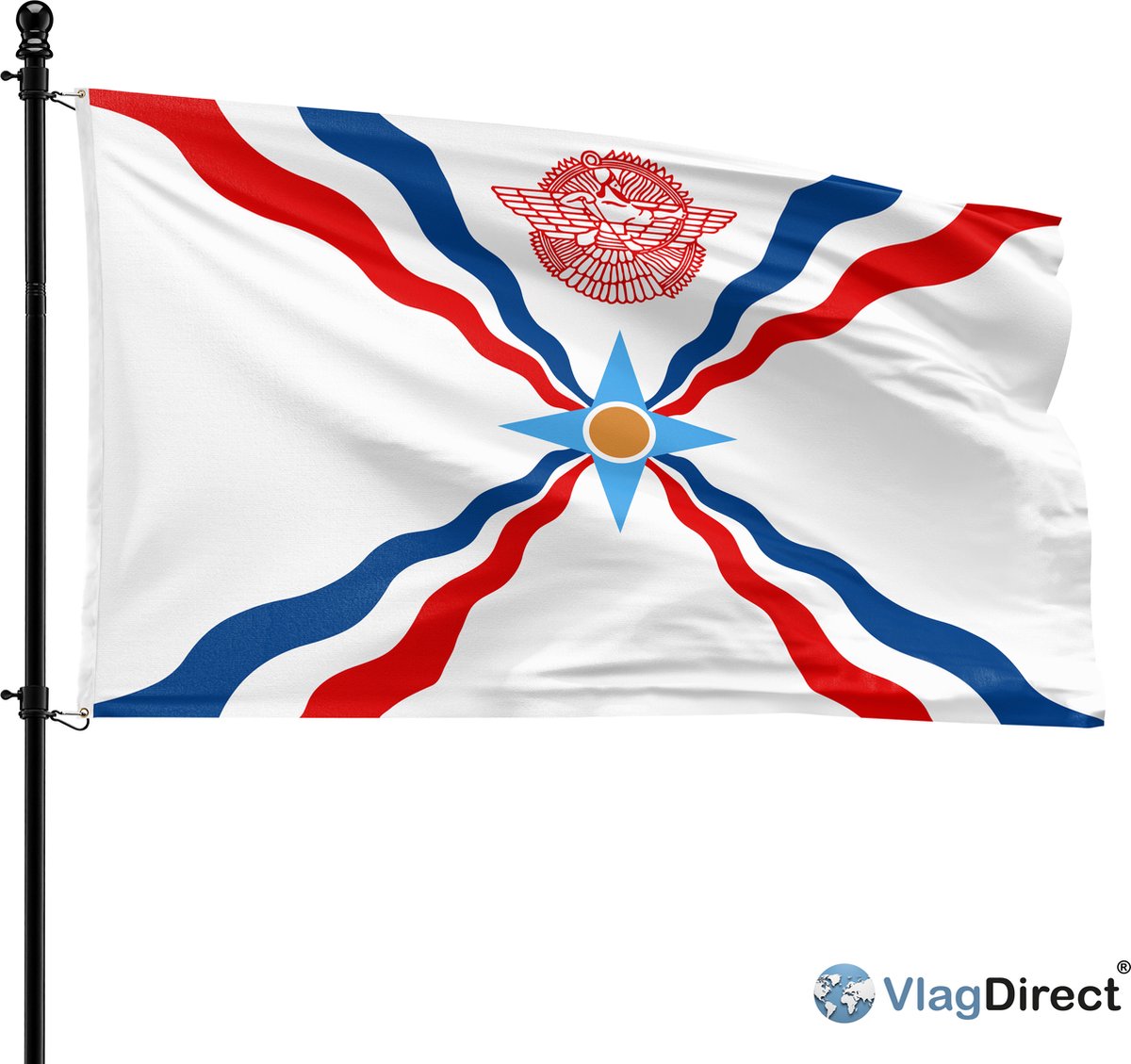 VlagDirect - Assyrische vlag - Assyrië vlag - 90 x 150 cm.