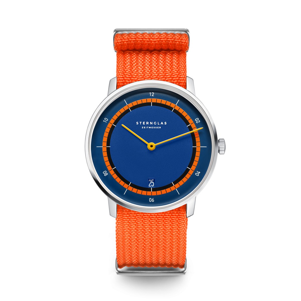 Sternglas S01-NAK06-FI02 NAOS EDITION KÜSTE Heren Horloge - Saffierglas - Staal-Kunstleer - Zilverkleurig - Ø 38 mm - Quartz - Gesp - 5 ATM (douchen)