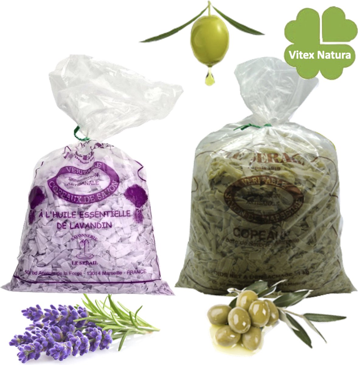 Goedkoopste Echte Marseille zeepvlokken 1750g | Lavendel - Olijf olie | Multifunctioneel | Franse ambacht | plantaardig, biologisch, hypoallergeen.