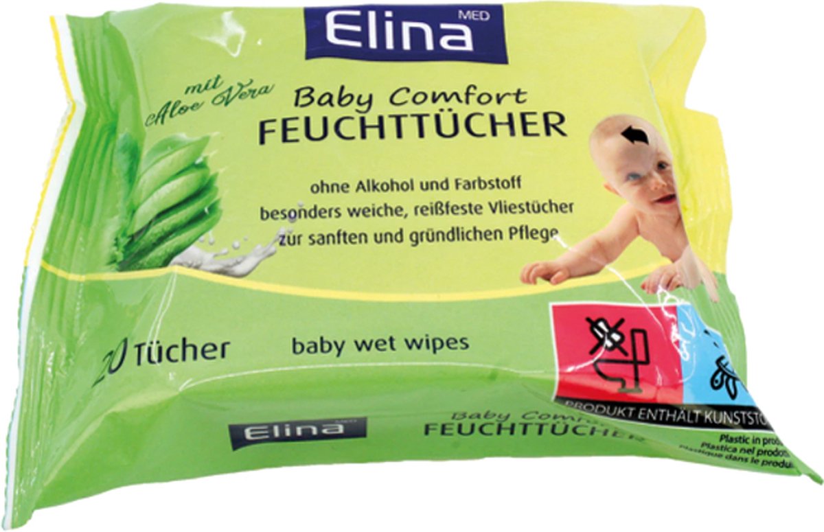 Goedkoopste Elina® | 5 x 20 vochtige doekjes | zonder alcohol en kleurstoffen | Baby Comfort