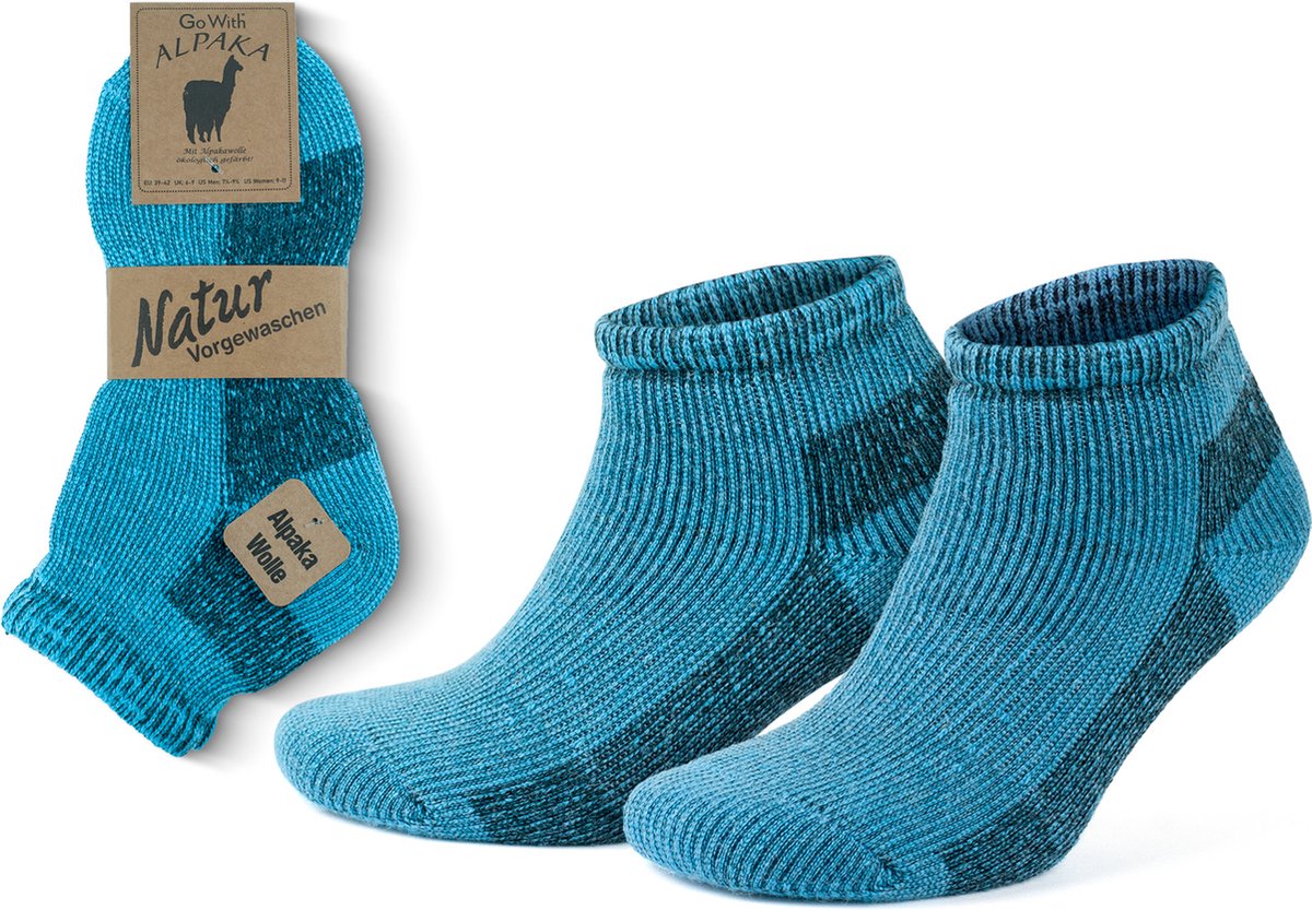 GoWith-2 paar-Alpacawol Wandelsokken voor Dames en Heren-Gevoerde Warme Thermische Merino Mix Kampeer Sokken-Maat 35-38