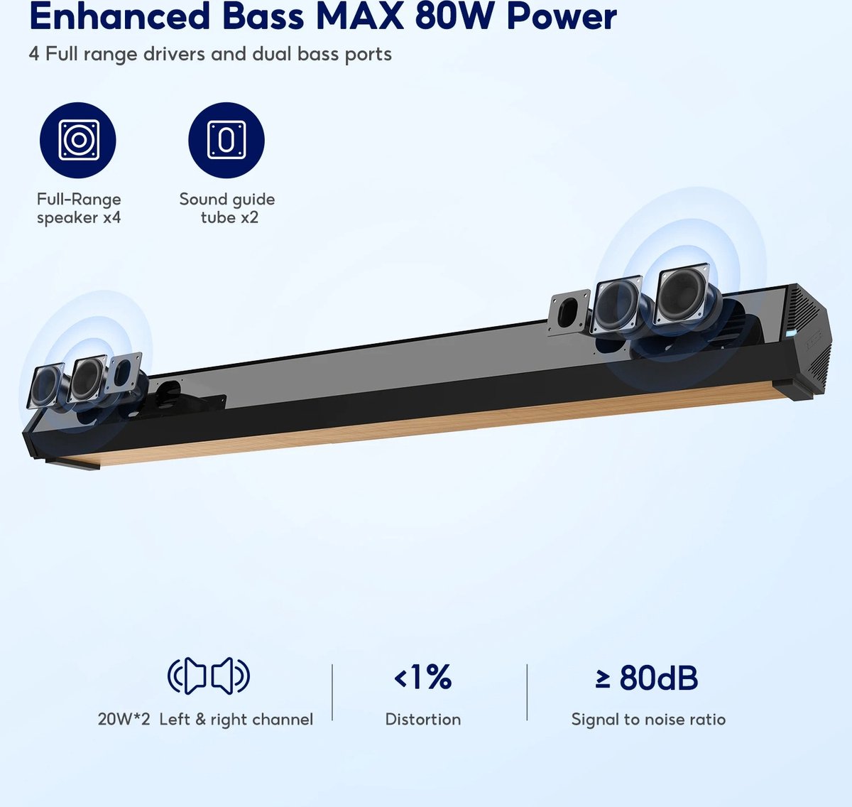 Decotopia Soundbar met Bluetooth voor TV en Computer - afbeelding 2