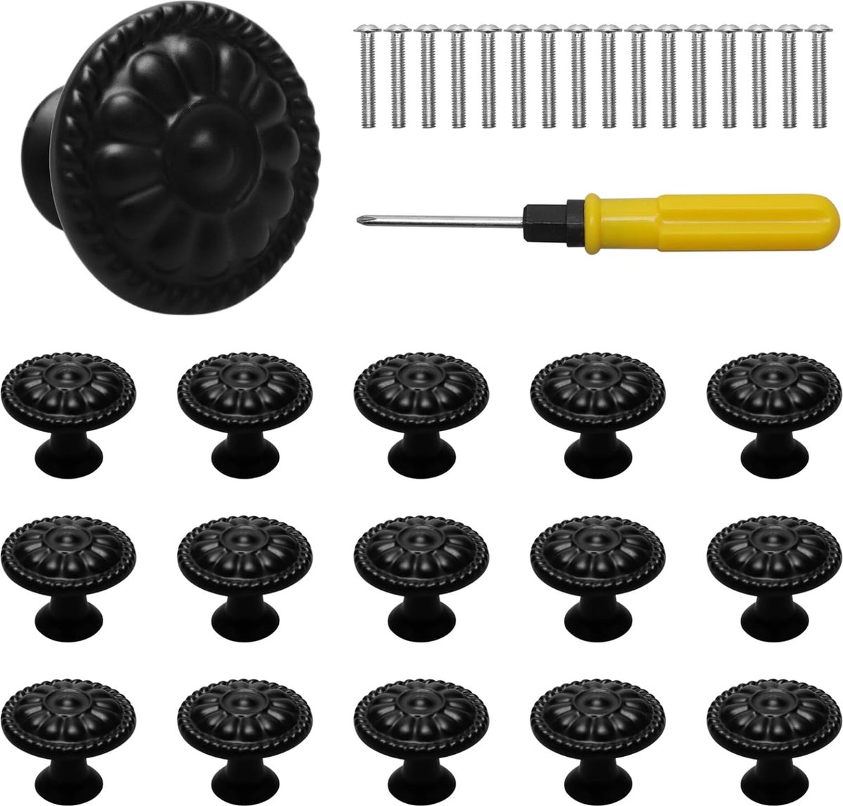 Knoppen zwart & deurknop zwart voor meubels