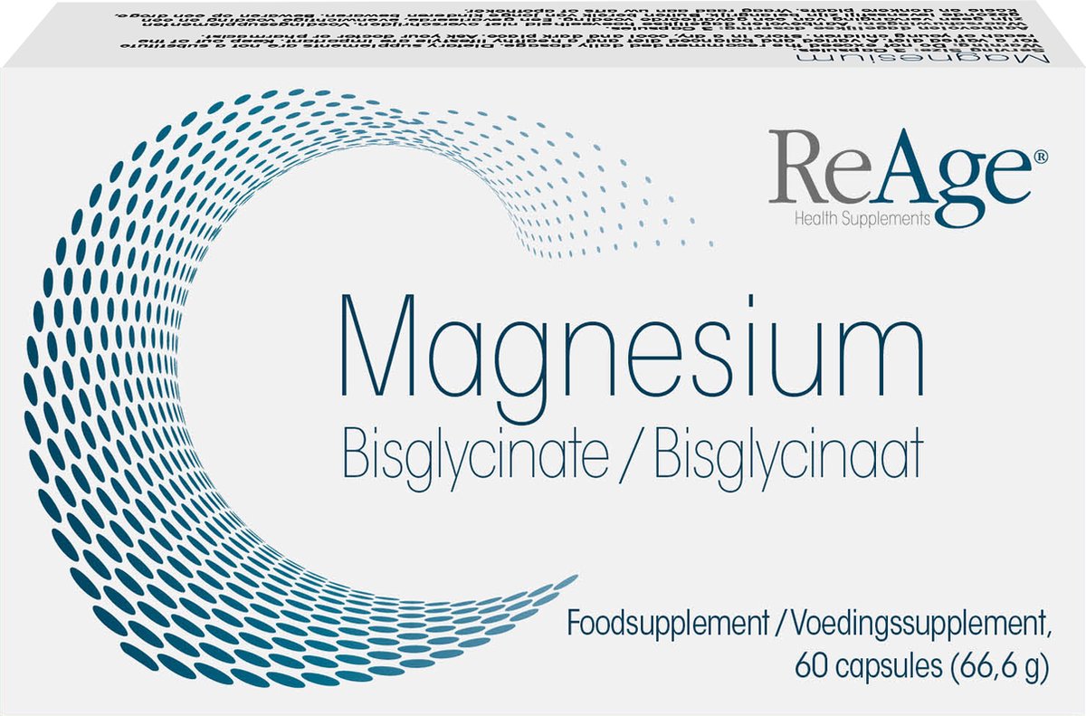 Goedkoopste ReAge Magnesium Bisglycinaat - 60 capsules - Magnesium Tabletten - Vermoeidheid - Spieren & Gewrichten (spierkrampen) - Zenuwen - Botten - Energie - Slaap - Hoogwaardige Magnesium Formule - ReAge