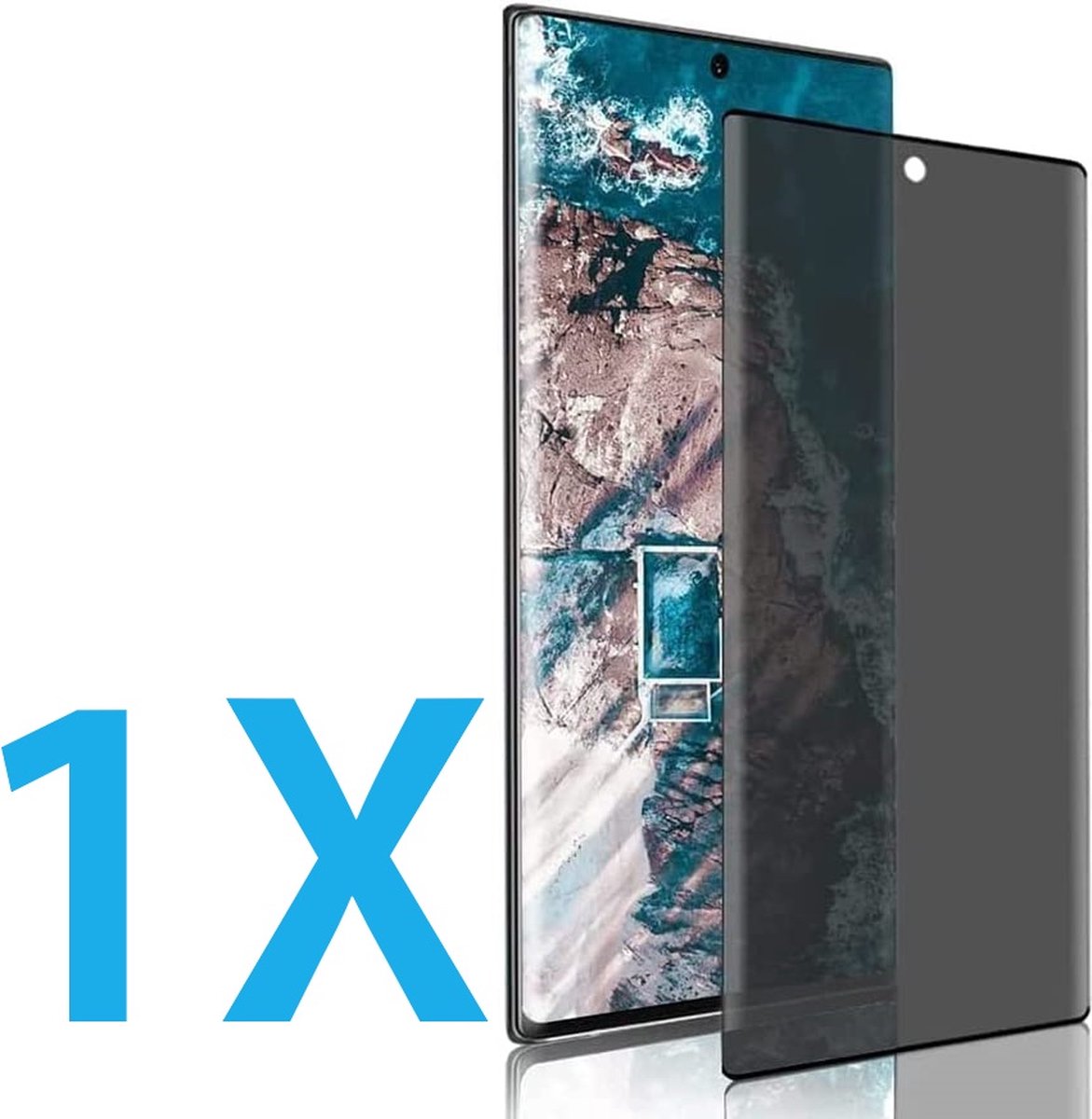 Screenprotector Geschikt Voor: Samsung Galaxy S22 Ultra - Privacy Full Screenprotector 1x - screen protector - volledige glas - bescherming - beschermglas - Anti Spy - ZT Accessoires
