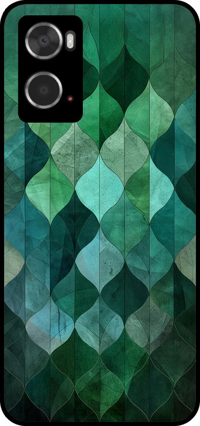 Coque de téléphone Smartphonica compatible avec Oppo A36 / A76 / A96 avec imprimé feuilles vertes - Coque arrière en TPU motif feuilles vertes - Vert compatible avec Oppo A36, Oppo A76, Oppo A96