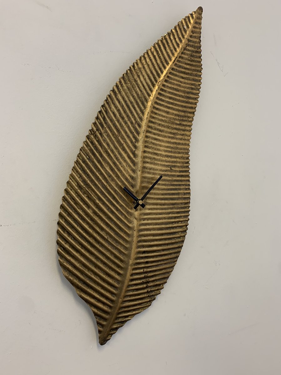 Wandklok Golden Leaf modern design