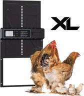 UniEgg® Premium XL Metalen Kippenluik Automatisch op batterij - Professioneel extra stevig en betrouwbaar - Automatische Kippendeur - Chickenguard - Timerfunctie - Zwart - Geschikt voor honden, katten, knaagdieren en kippen | Waterdicht
