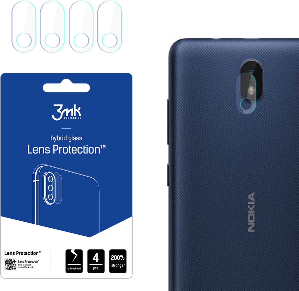 Nokia C1 2nd Edition - 3mk Lens Protection