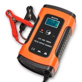 Auronic Acculader 12V voor Auto, Motor, Scooter en Meer - Druppellader met Reparatiemodus - LCD-Display - 6A - Oranje