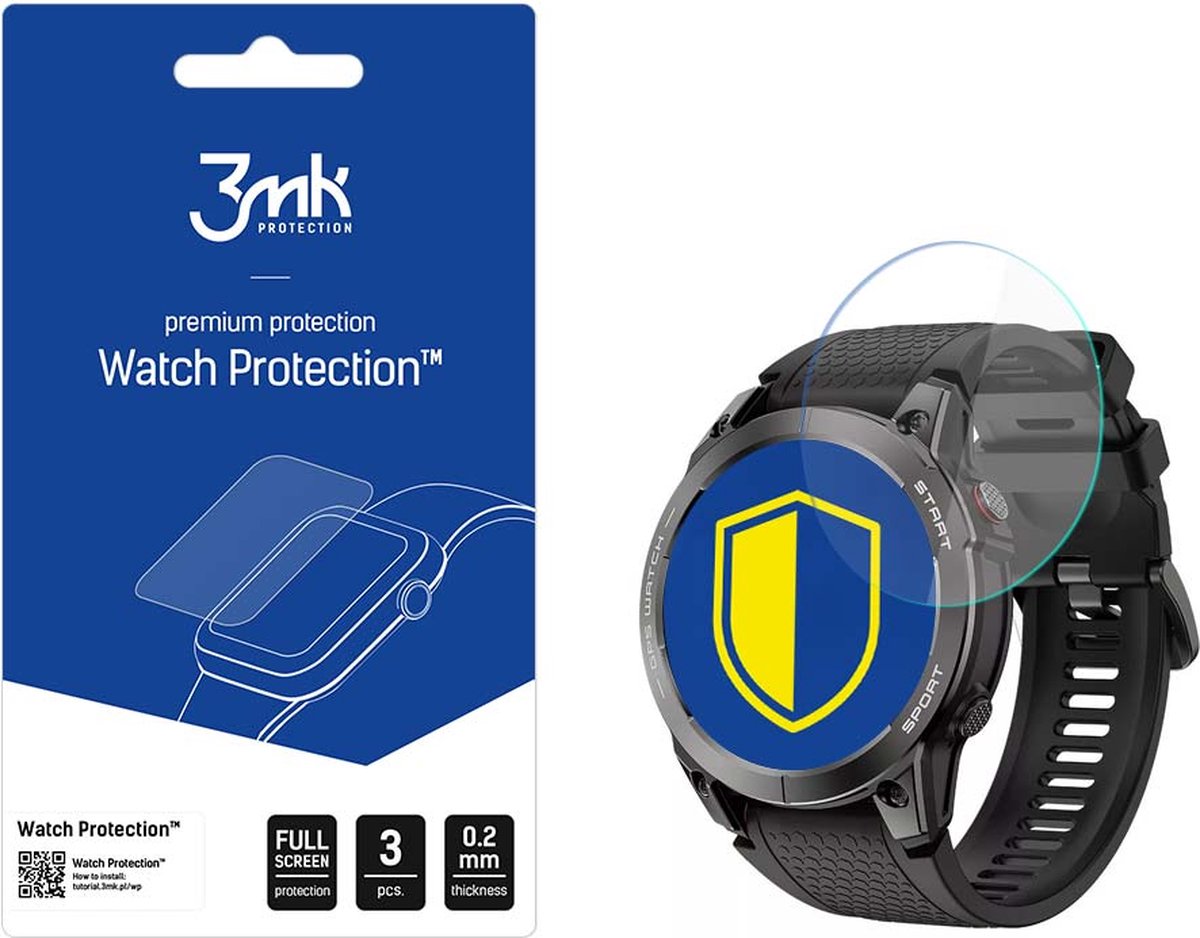 Manta Activ X GPS black SWA001BK - 3mk Watch Protection v. FlexibleGlass Lite