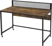 MIRA Home - Bureau- Bureau op wielen - Bruin - Zwart - Spaanplaat - Metaal - 120x60x94