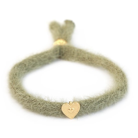 Bracelet moelleux vert olive